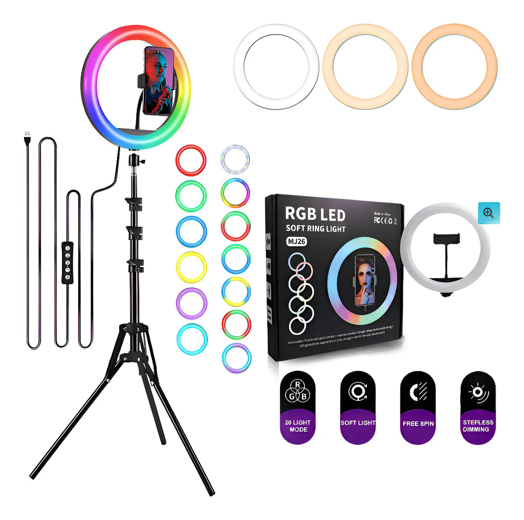 Aro de Luz LED 26 cm + Trípode