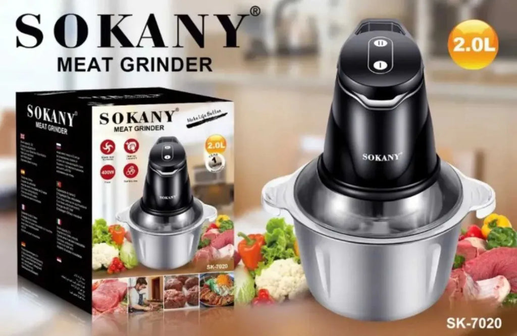 Picadora / Procesador Eléctrico de Alimentos Sokany 2 Litros