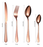 Juego de Cubiertos de 24 Piezas en Acero Inoxidable- Rose Gold