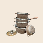 Batería de Ollas 12 Piezas — Roca Volcánica