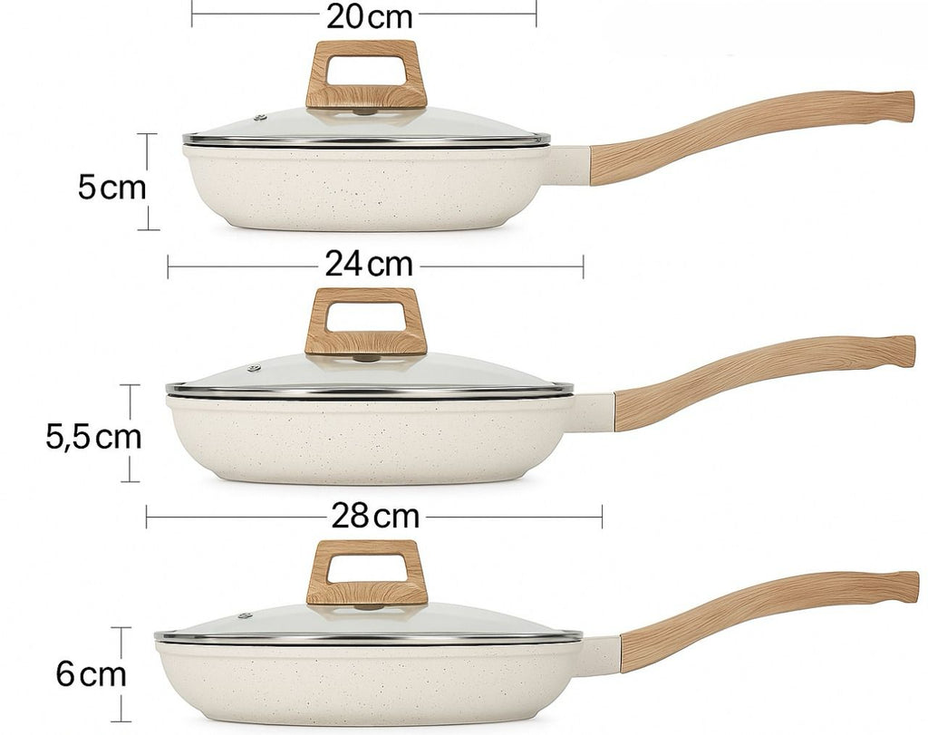 Set de Sartenes 3 piezas con Tapas