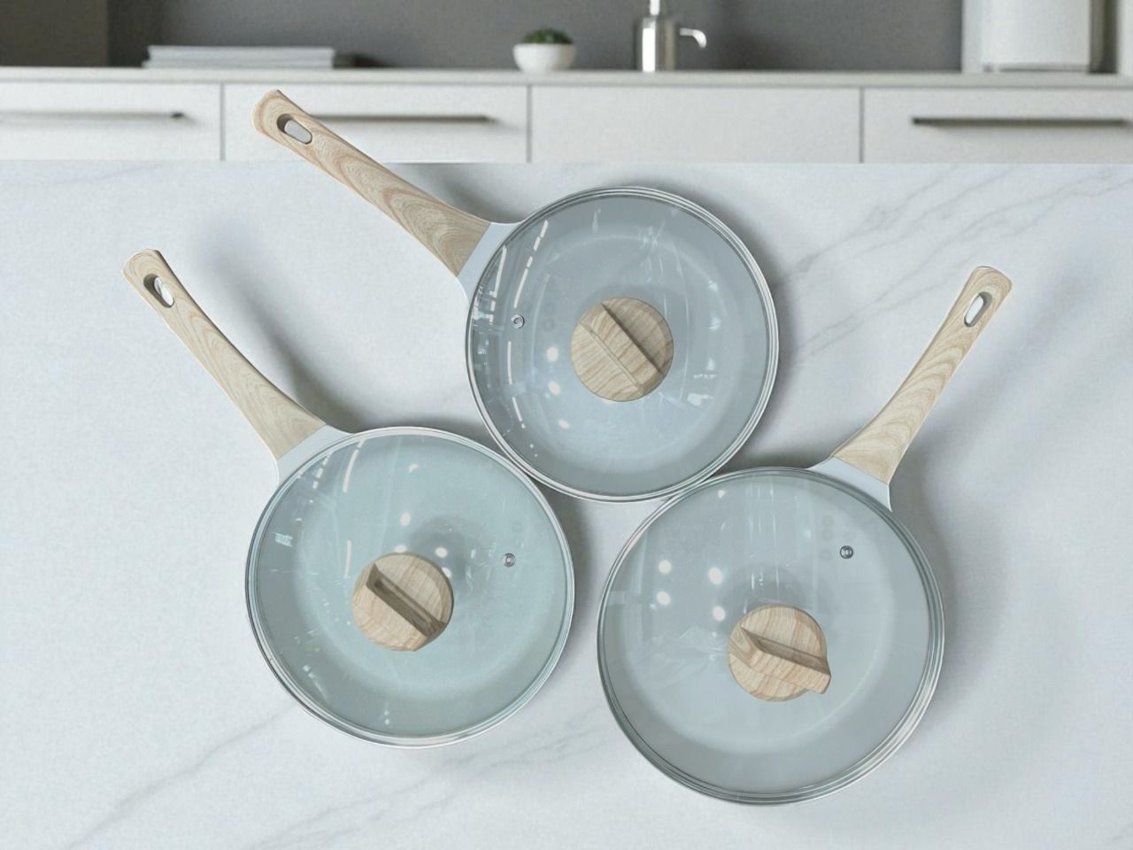 Set de Sartenes 3 piezas con Tapas