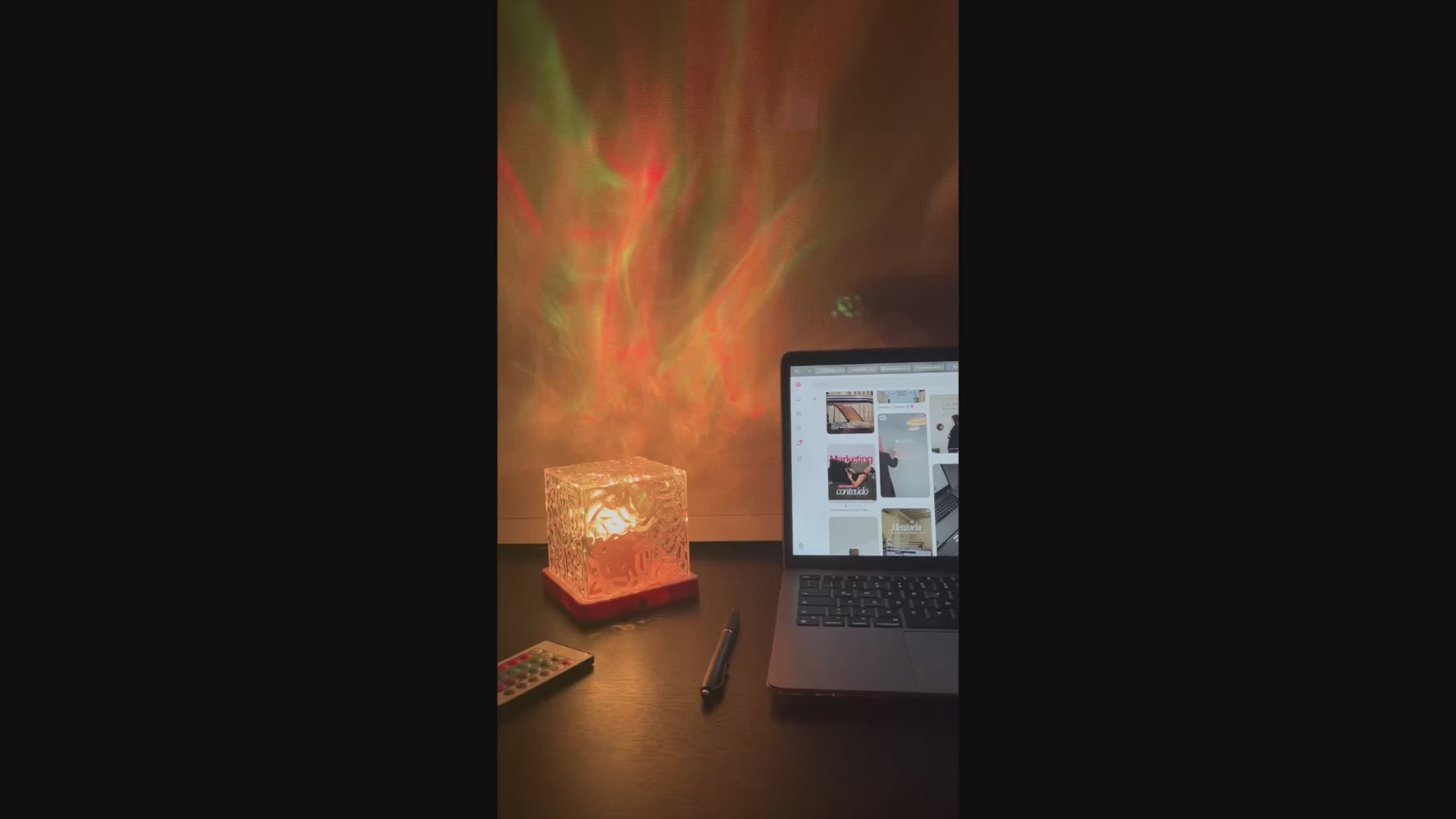 Lámpara Proyector Cubo LED – 16 Colores Cambiantes- Efecto agua